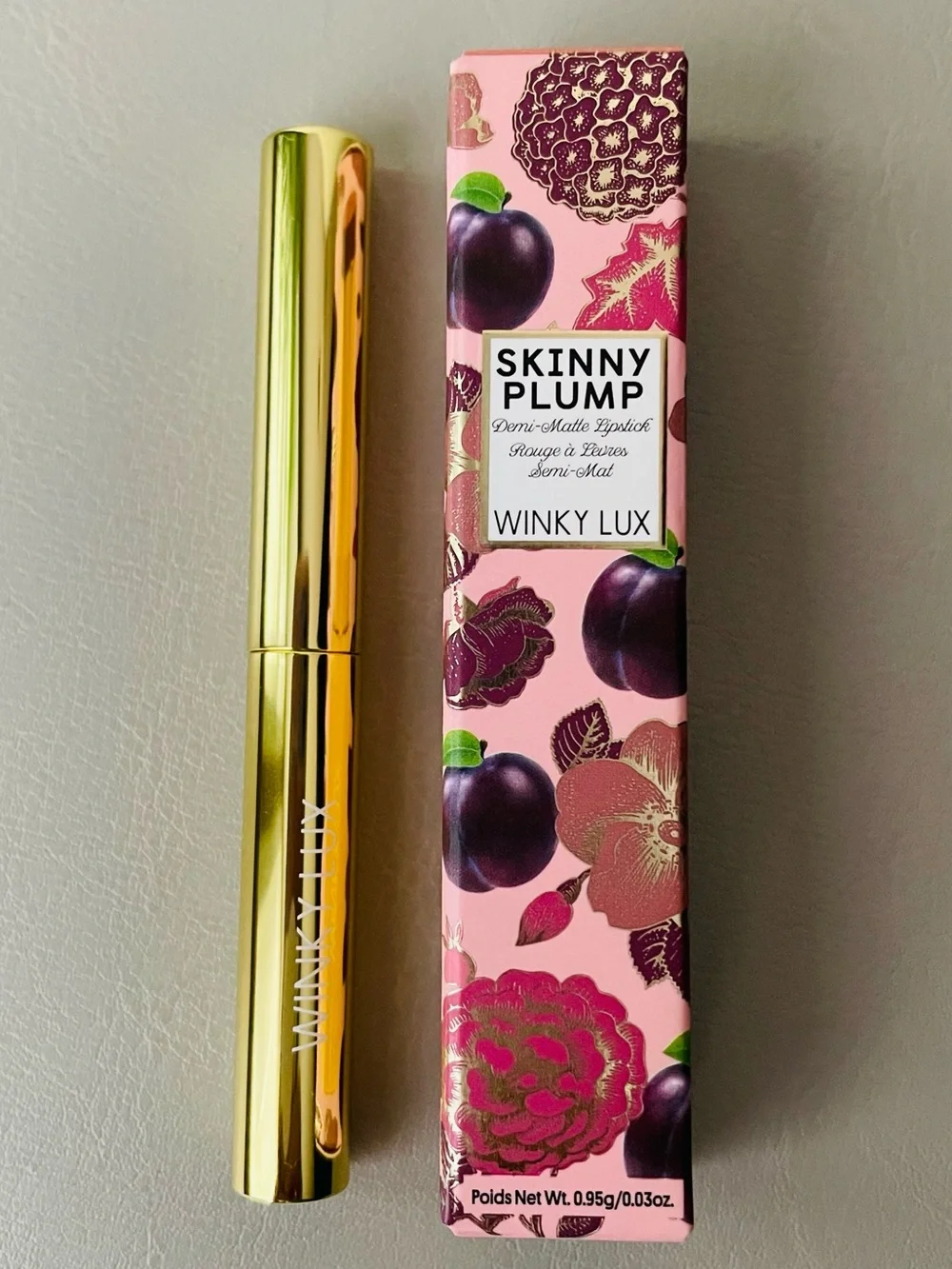 Demi-Matte Lipstick - Honey Baby- Light Winky Lux Skinny Plump 0.03oz